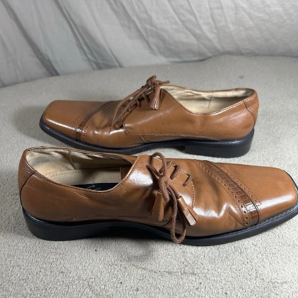 Giorgio Brutini Classics Men's Brown Leather Lace Up Cap Toe Oxfords Sz 8.5 D